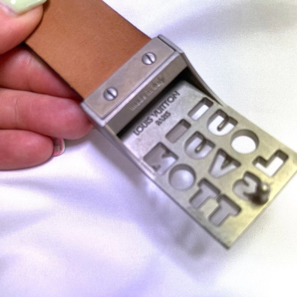 Auc Louis Vuitton Ceinture LB 00 Dark Brown leather Belt w/ Logo Buckle - Picture 8 of 11